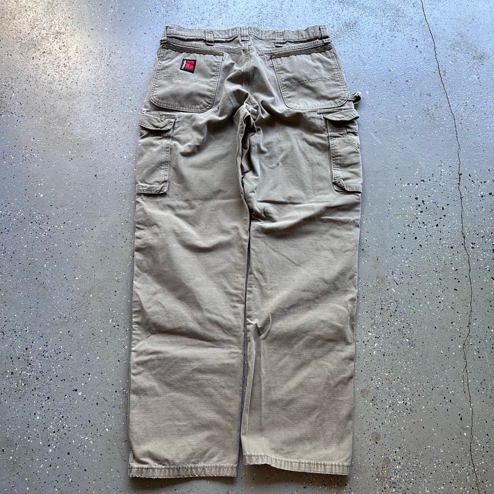 VTG Wrangler Riggs Khaki Cargo Pants 36x34 - Picture 7 of 8
